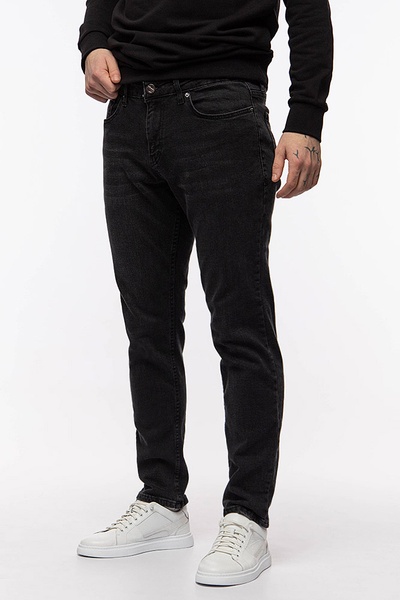 Мужские джинсы регуляр 48 цвет черный ЦБ-00213565 SKT000893979 фото