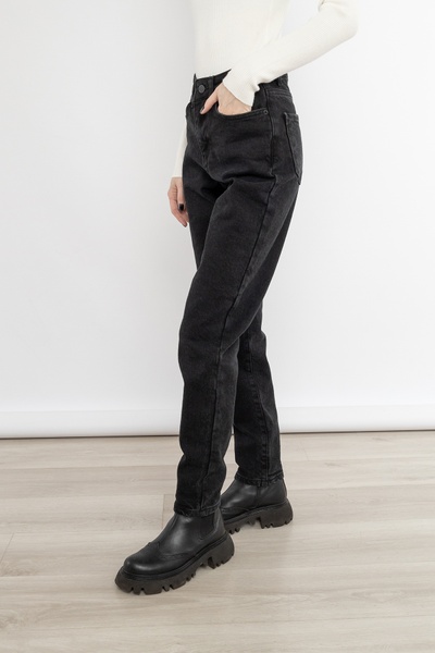 Жіночі джинси мом 48 колір чорний ЦБ-00235590 SKT000946420 фото