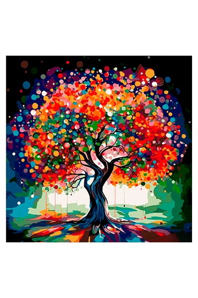 Картина за номерами - “Дерево змін” колір різнокольоровий ЦБ-00250528 SKT000993366 фото