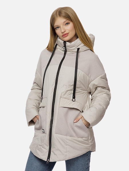 Жіноча демісезонна куртка 52 колір молочний ЦБ-00206952 SKT000882099 фото