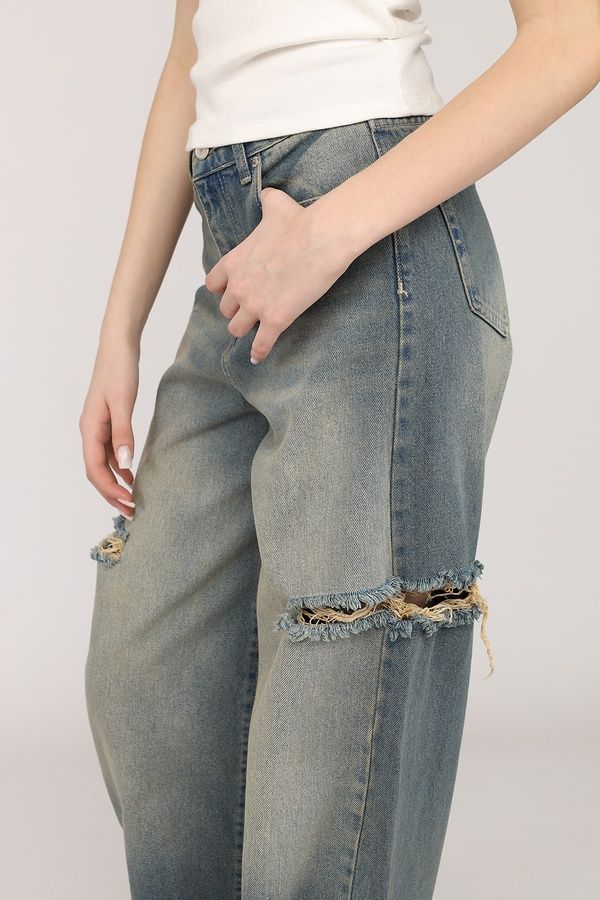 Джинсы baggy женские цвет голубой 50 ЦБ-00273491 фото