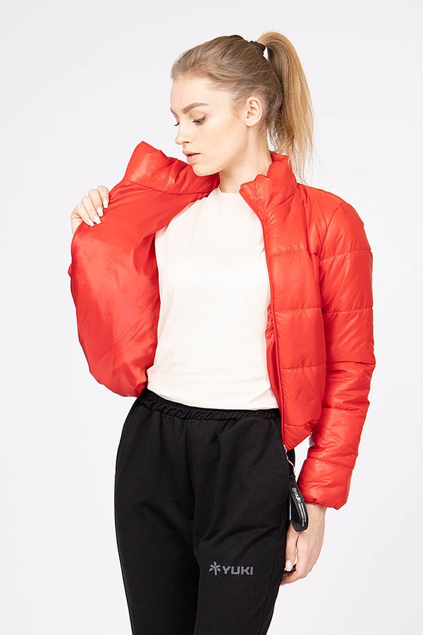 Куртка коротка жіноча 40 колір червоний ЦБ-00183653 SKT000607414 фото