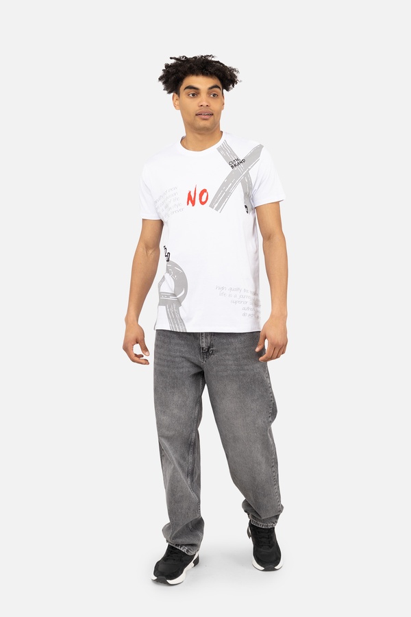 Чоловіча футболка з коротким рукавом 46 колір білий ЦБ-00243210 SKT000967446 фото