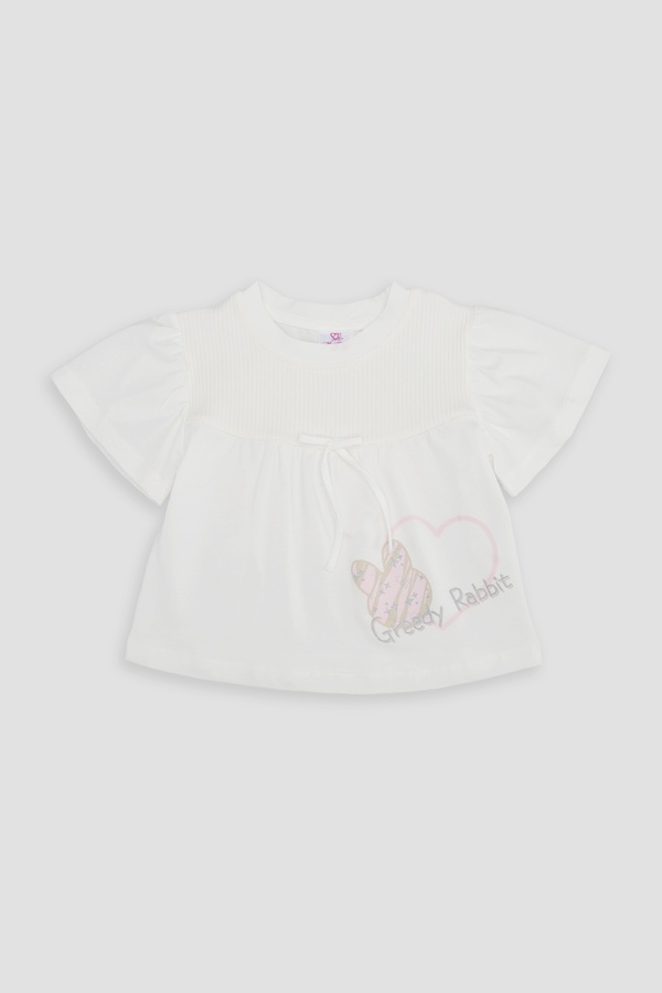Костюм з шортами для дівчинки 110 колір молочний ЦБ-00242439 SKT000964611 фото