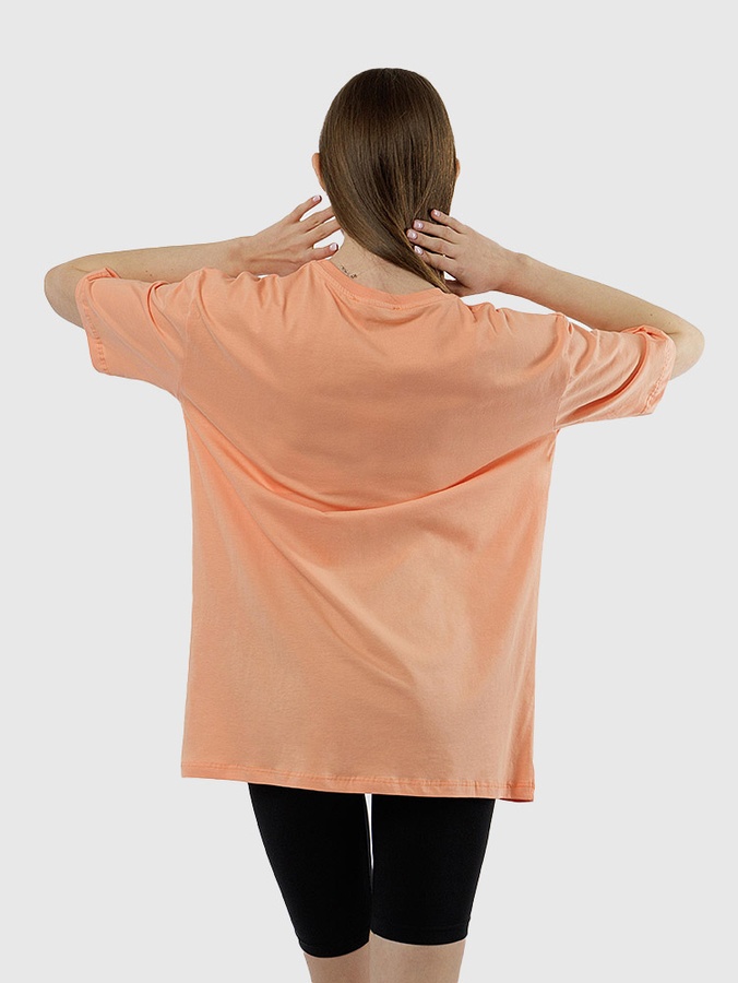 Жіноча подовжена футболка регуляр 50 колір персиковий ЦБ-00215343 SKT000898395 фото