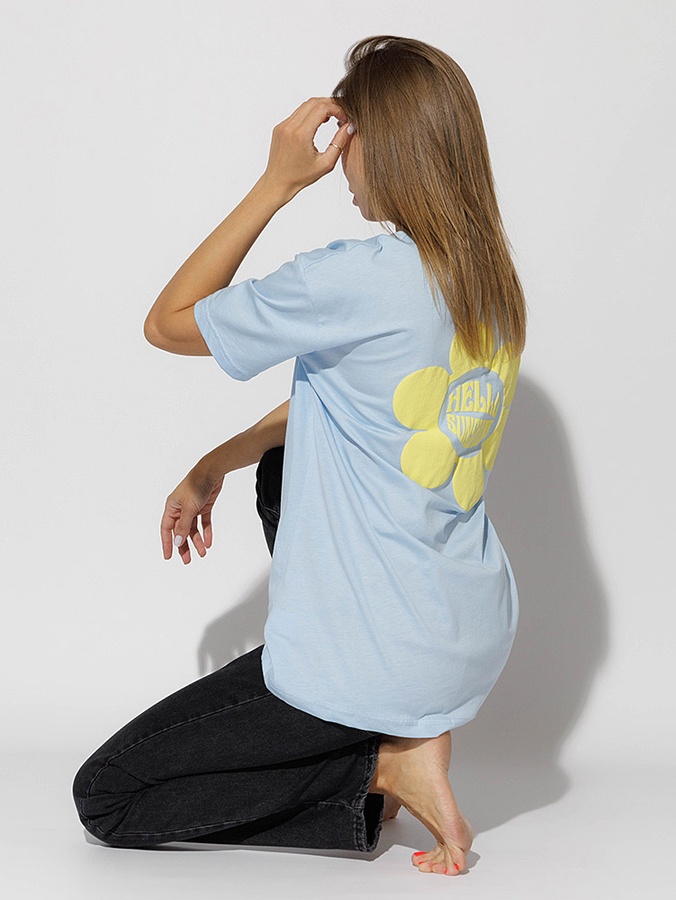 Жіноча футболка регуляр 42 колір блакитний ЦБ-00218988 SKT000905935 фото
