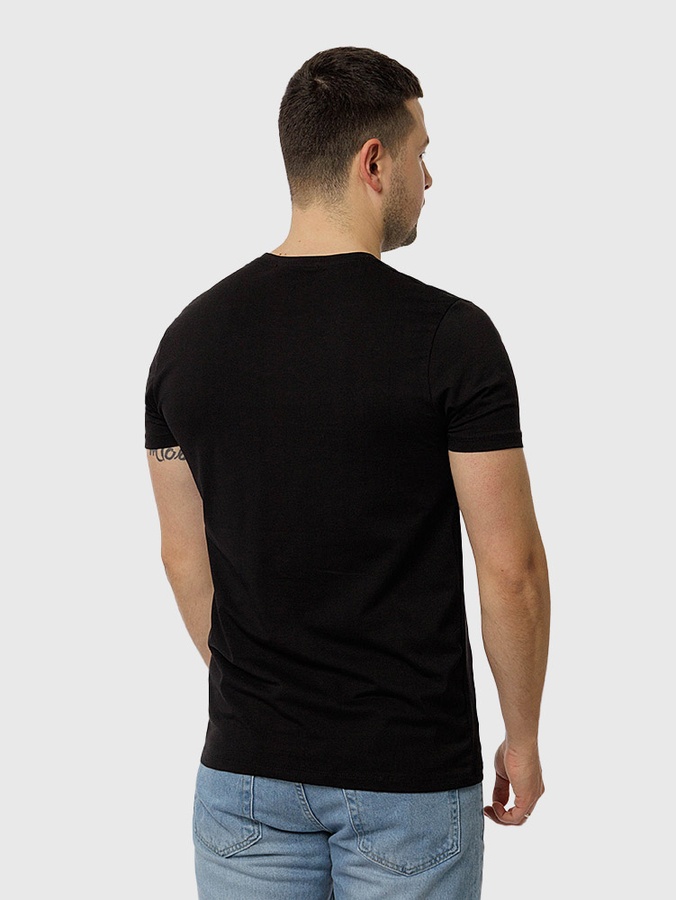 Чоловіча футболка регуляр 52 колір чорний ЦБ-00216044 SKT000899803 фото