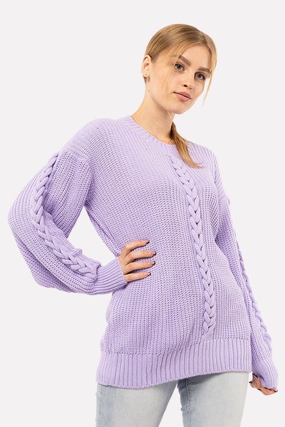 Жіночий светр 46 колір бузковий ЦБ-00195690 SKT000857840 фото