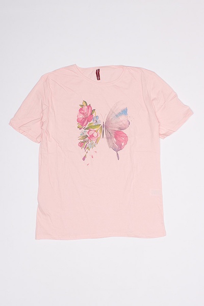 Женская футболка 50 цвет розовый ЦБ-00192150 SKT000848259 фото