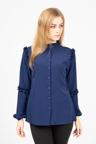Блуза жіноча 40 колір темно-синій ЦБ-00176166 SKT000588522 фото