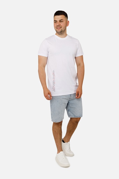Чоловіча патріотична футболка з коротким рукавом 52 колір білий ЦБ-00253252 SKT001001372 фото