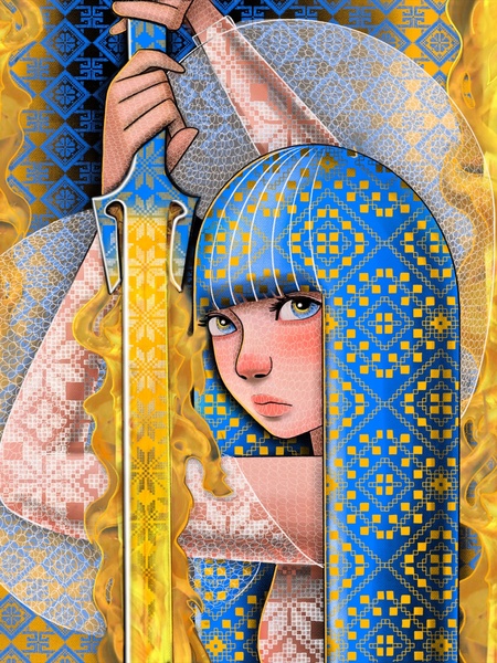 Алмазна мозаїка "Відважна Українка", 40*50 см на підрамнику колір різнокольоровий ЦБ-00218204 SKT000904090 фото