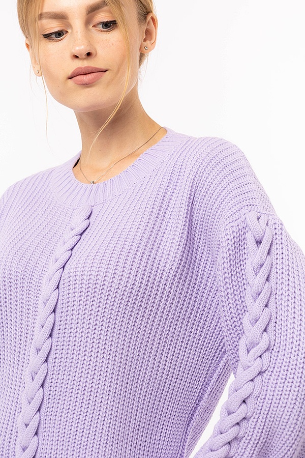 Жіночий светр 46 колір бузковий ЦБ-00195690 SKT000857840 фото