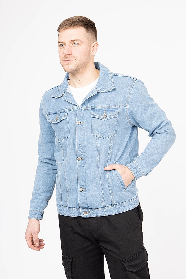 Куртка джинсова чоловіча 44 колір блакитний ЦБ-00183034 SKT000605596 фото