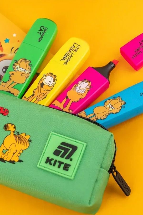 Набір з 4-х кольорових маркерів Highlighter Garfield KITE GF25-444 ЦБ-00281332 фото