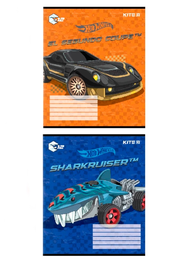 Зошит шкільний в косу лінію на 12 аркушів - Kite Hot Wheels колір різнокольоровий ЦБ-00256762 SKT001011232 фото