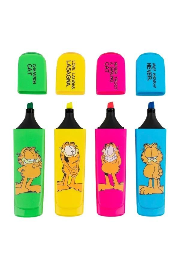 Набір з 4-х кольорових маркерів Highlighter Garfield KITE GF25-444 ЦБ-00281332 фото