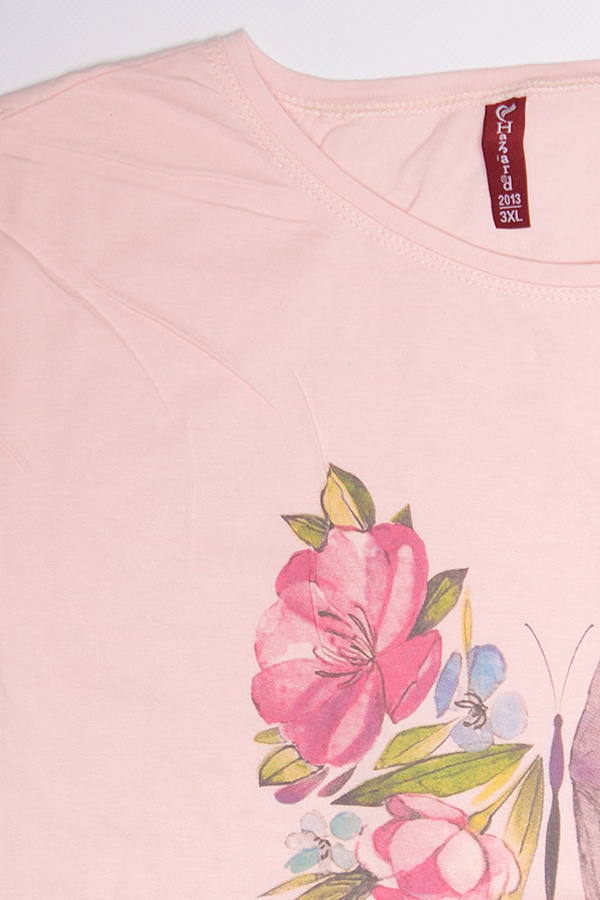 Женская футболка 50 цвет розовый ЦБ-00192150 SKT000848259 фото