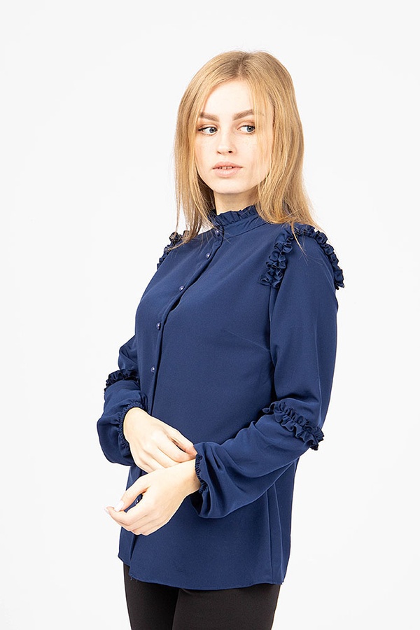 Блуза жіноча 40 колір темно-синій ЦБ-00176166 SKT000588522 фото