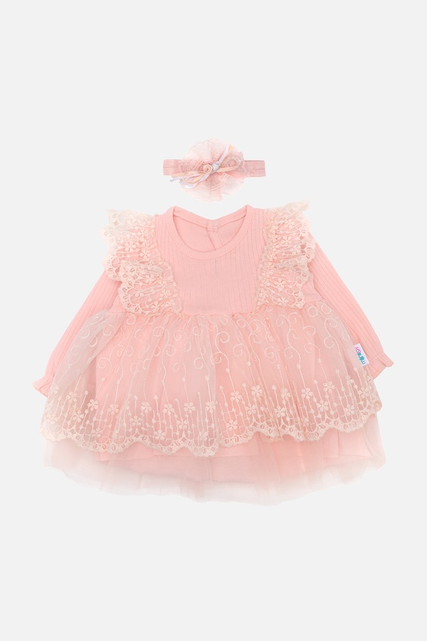 Сукня з пов'язкою для дівчинки 80 колір персиковий ЦБ-00243075 SKT000966897 фото