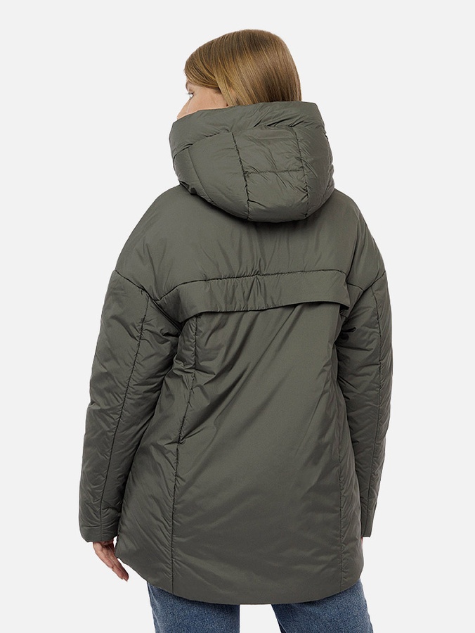 Жіноча демісезонна куртка 52 колір оливковий ЦБ-00206951 SKT000882094 фото