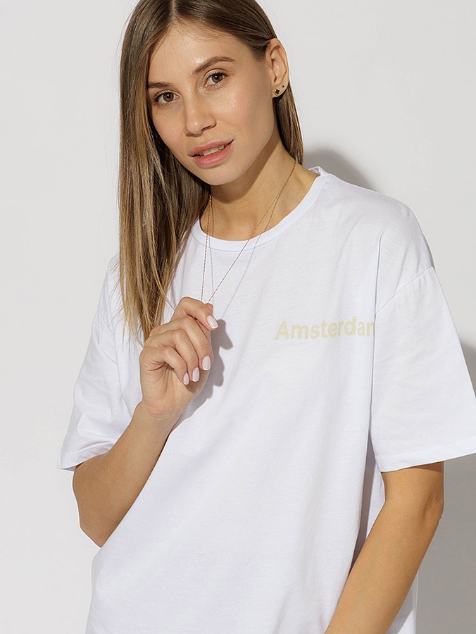 Жіноча футболка регуляр 42 колір білий ЦБ-00219205 SKT000906639 фото