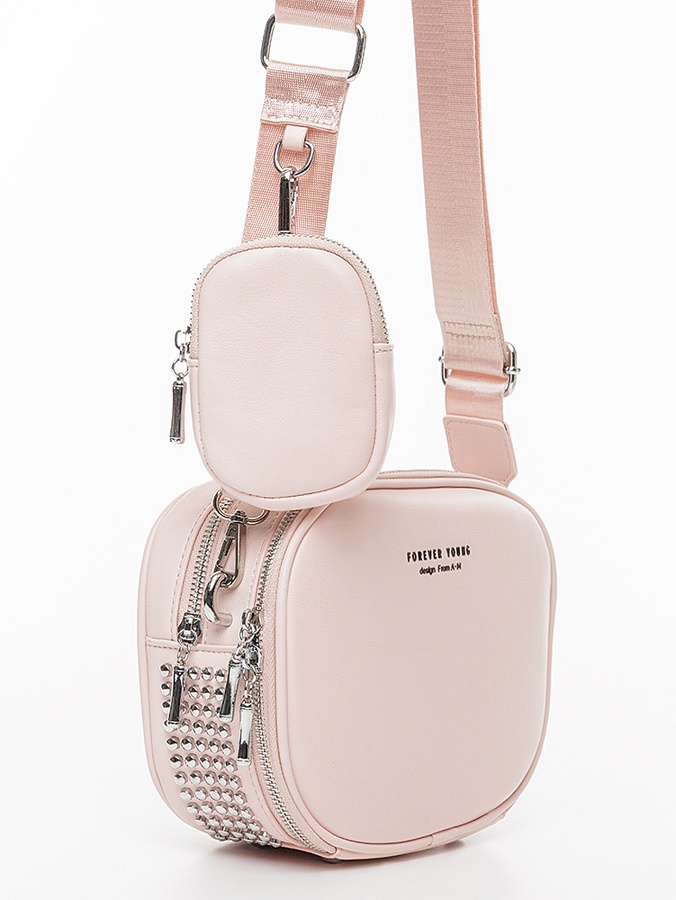 Жіноча сумка крос-боді + чохол для ключів колір світло-рожевий ЦБ-00222682 SKT000915769 фото