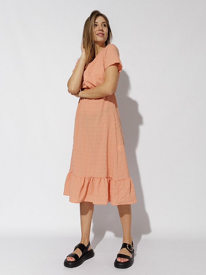 Жіноча сукня 42 колір персиковий ЦБ-00219260 SKT000906821 фото