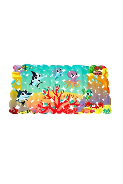 Антиковзний захисний килимок у ванну на присосках колір різнокольоровий ЦБ-00041972 SKT000332681 фото