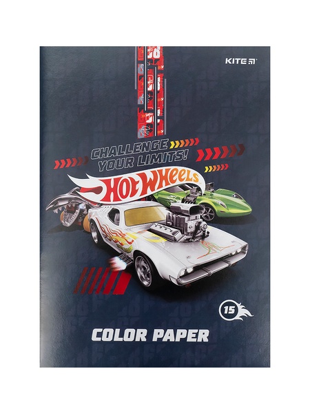 Набор двухсторонней цветной бумаги Kite Hot Wheels цвет разноцветный ЦБ-00223034 SKT000916540 фото
