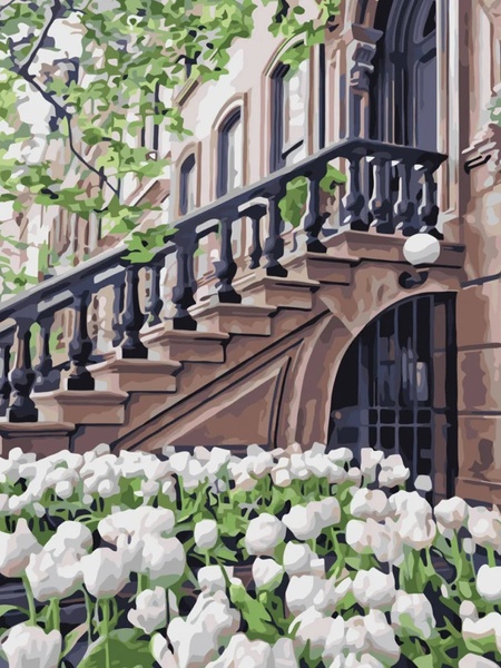 Набір для розпису по номерах "Білі тюльпани" колір різнокольоровий ЦБ-00215371 SKT000898442 фото