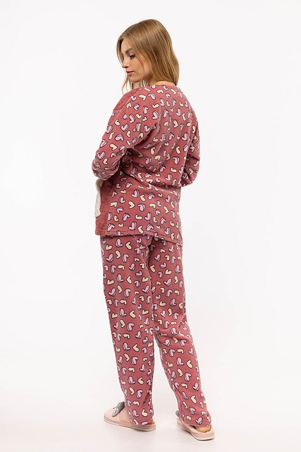 Жіноча піжама колір пудровий ЦБ-00200406 SKT000868438 фото