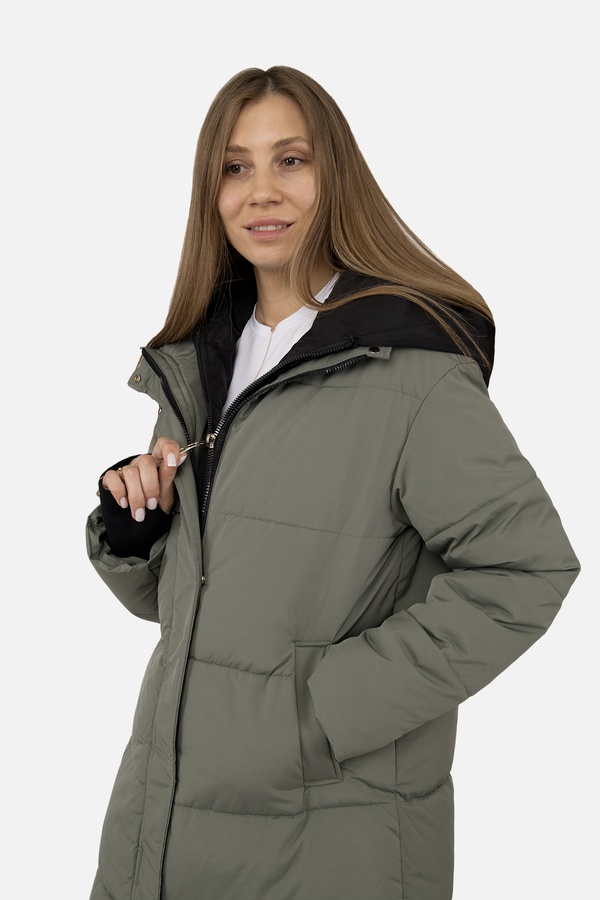 Жіноча куртка 46 колір хакі ЦБ-00223835 SKT000918369 фото