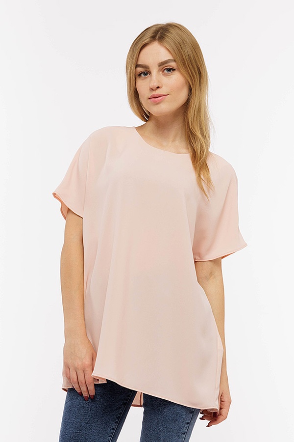 Женская блуза 52 цвет персиковый ЦБ-00191278 SKT000845415 фото