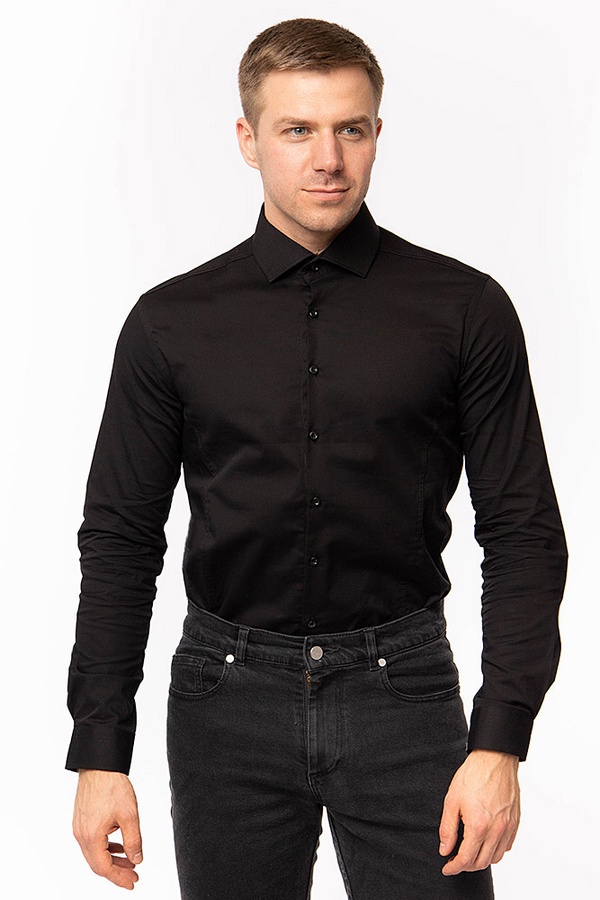 Мужская рубашка 52 цвет черный ЦБ-00198198 SKT000863330 фото