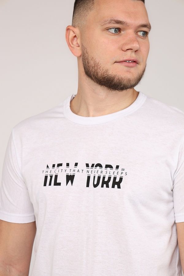 Футболка з коротким рукавом чоловіча колір білий 46 ЦБ-00273172 фото