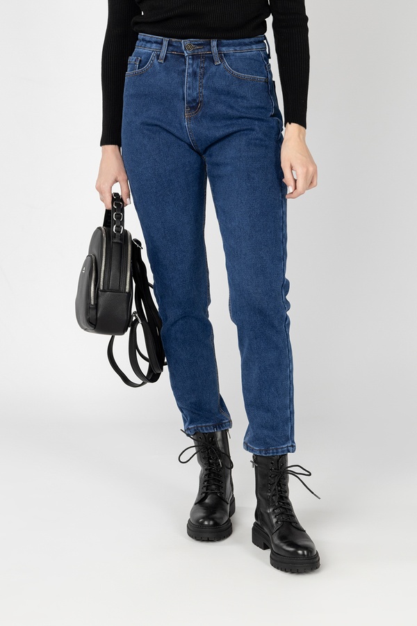 Жіночі джинси мом 48 колір темно-синій ЦБ-00236635 SKT000952623 фото