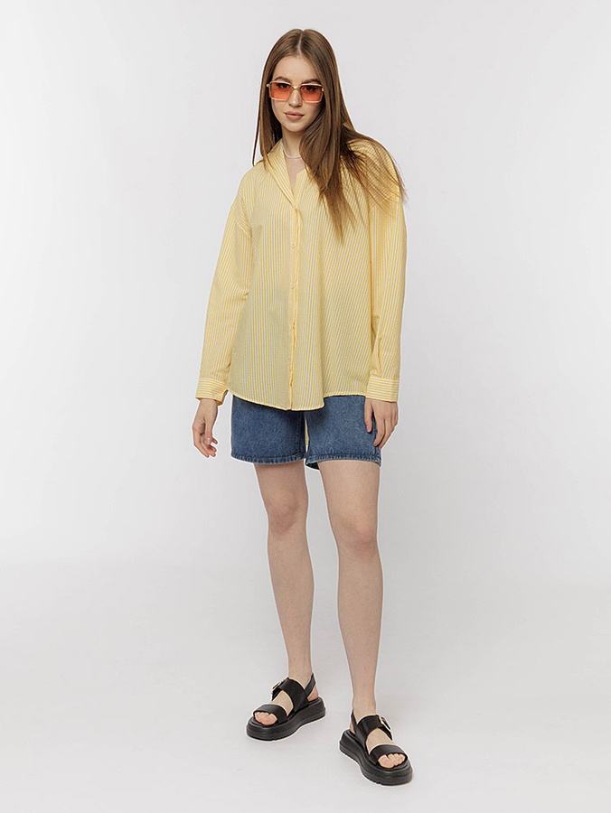 Жіноча сорочка з довгим рукавом 42 колір жовтий ЦБ-00218990 SKT000905943 фото