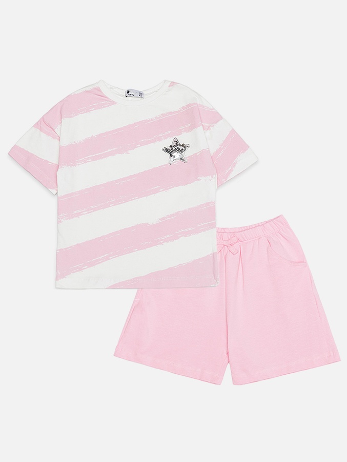 Костюм з шортами для дівчинки 92 колір рожевий ЦБ-00187887 SKT000836581 фото