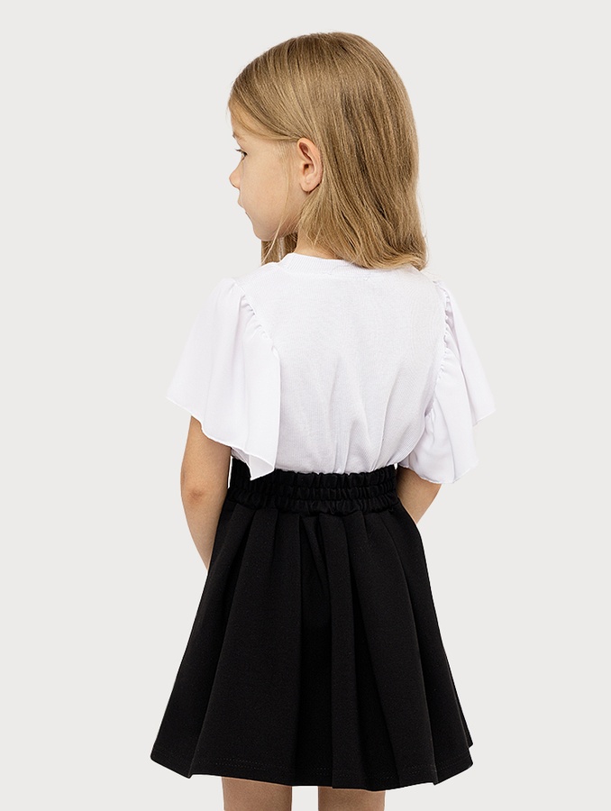 Блуза короткий рукав для девочки 134 цвет белый ЦБ-00223157 SKT000916945 фото