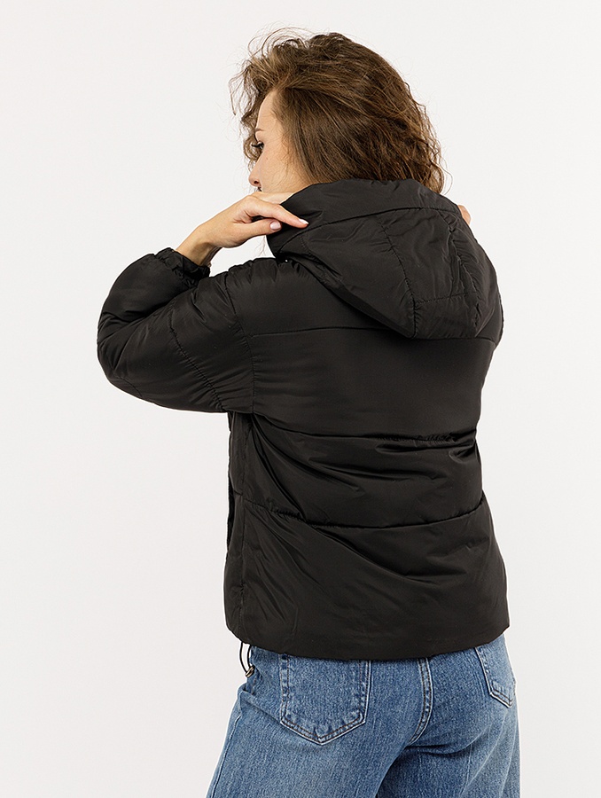 Куртка коротка жіноча 52 колір чорний ЦБ-00223697 SKT000924061 фото