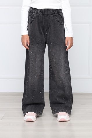 Джинси wide leg для дівчаток колір сірий 128 ЦБ-00297149 фото