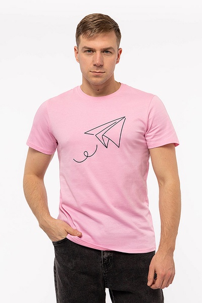Чоловіча футболка 52 колір рожевий ЦБ-00192848 SKT000850427 фото