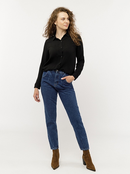 Жіноча сорочка з довгим рукавом 44 колір чорний ЦБ-00227669 SKT000927073 фото