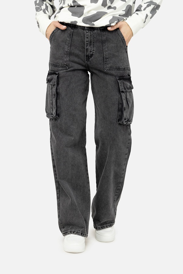 Жіночі джинси палаццо 38 колір сірий ЦБ-00241692 SKT000962461 фото