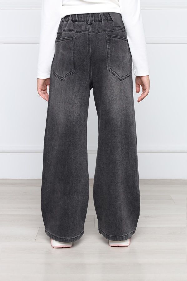 Джинсы wide leg для девочек цвет серый 128 ЦБ-00297149 фото