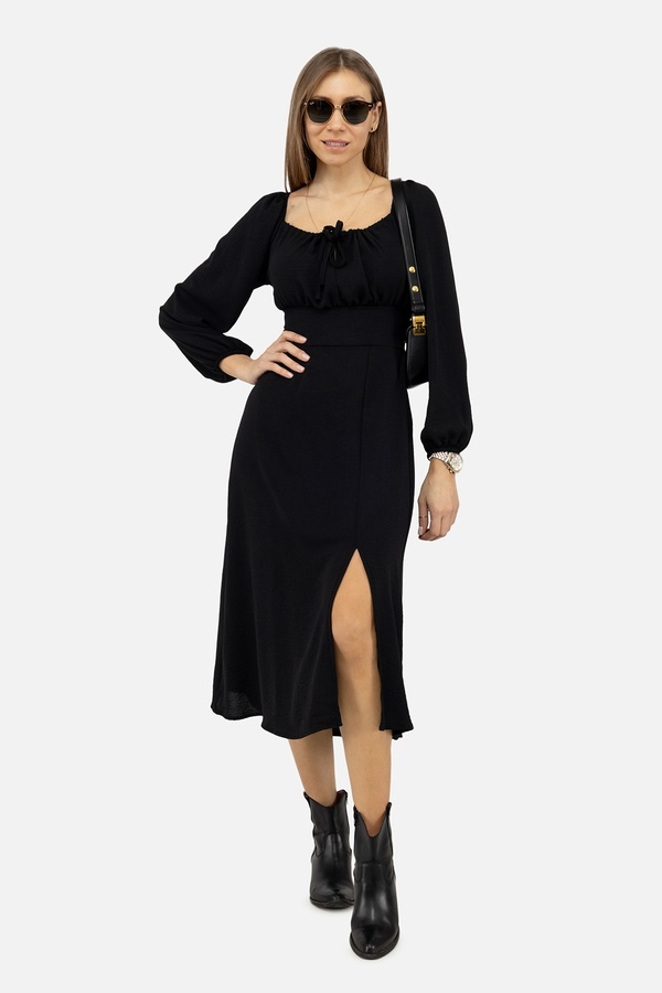 Жіноча сукня з довгим рукавом 42 колір чорний ЦБ-00245802 SKT000982812 фото