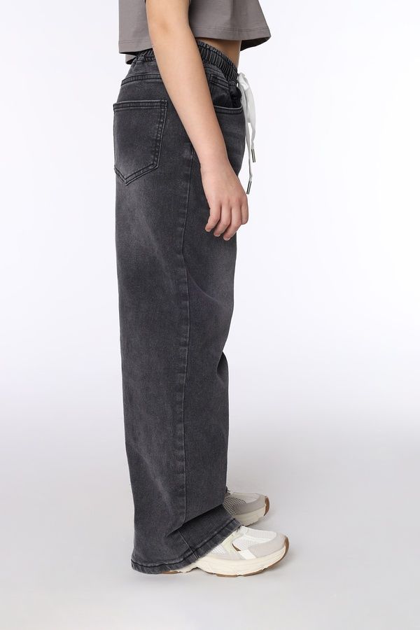 Джинси wide leg для дівчинки колір сірий 152 ЦБ-00290470 фото
