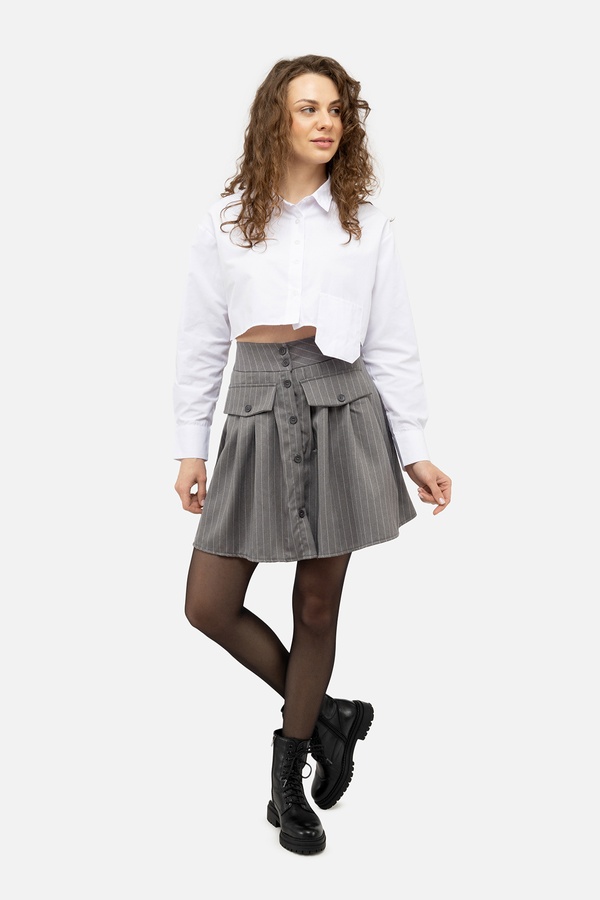 Женская юбка 48 цвет серый ЦБ-00242172 SKT000963784 фото