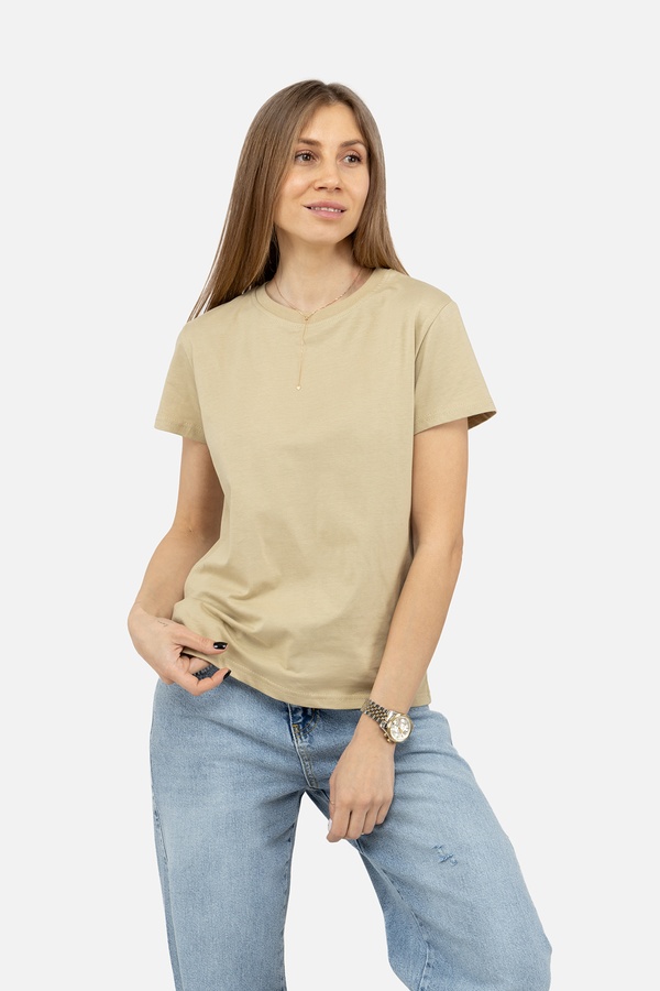 Жіноча футболка з коротким рукавом 40 колір оливковий ЦБ-00242208 SKT000963972 фото